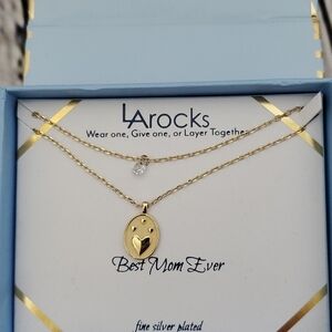 L.A. Rocks Silver Plated Mom Necklace set New in Box